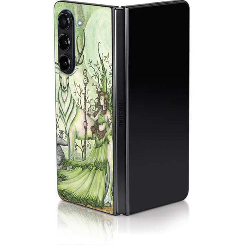 Guardian Fairy and Stag by Amy Brown Galaxy Z Fold5 5G Skin